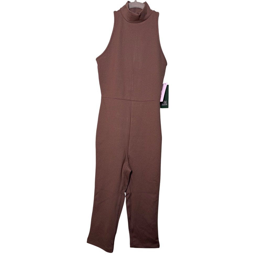 Wild Fable XXS Brown ButterBliss Mock Neck Sleeveless Capri Jumpsuit NWT